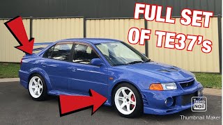 Lancer EVO 6 gets TE37s and new carpet FAIL [upl. by Franza]