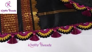 Trending and Latest Bridal Saree Kuchu Design  Crochet Saree Tassels  wwwknottythreadznet [upl. by Delinda]