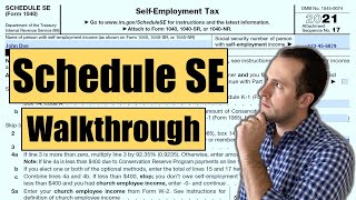 IRS Form 1040 Schedule SE Walkthrough [upl. by Raleigh]