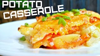 Cheesy potato vegetable casserole easy vegan recipe for breakfast lunch and dinner [upl. by Petronella]