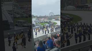 Thousand islands general Brown marching band at St Lawrence county fair N Y Day parade 73124 [upl. by Clim]