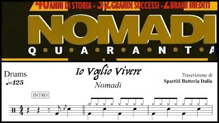 Io Voglio Vivere  Nomadi drumless  spartito PDF [upl. by Lyndsie]