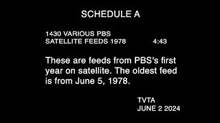 Miscellaneous PBS Satellite Feeds 1978 [upl. by Dnomsaj]