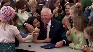 Minn Gov Tim Walz signs free school breakfast and lunch into law [upl. by Zoller]