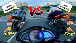 Pulsar NS200 vs Yamaha R15m vs Pulsar f250 Highway race  Maja Agaya 🔥  Full Adrenaline Rush [upl. by Marney342]