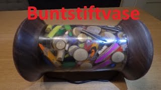 gedrechselte Buntstiftvase woodturned pencil Vase DIY [upl. by Enavi]