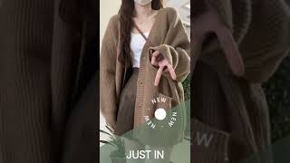 Vneck Single Breasted Sweater Cardigan Womens Coat Spring Autumn Korean Loose Knit Top Women Cl [upl. by Katharine]