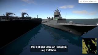 Accident Norwegian frigate collision Helge Ingstad with oil tanker [upl. by Ahsikahs]