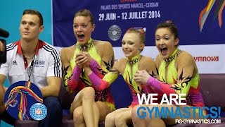 HIGHLIGHTS  2014 Acrobatic Worlds LevalloisParis FRA  Womens Groups  We are Gymnastics [upl. by Lednem49]