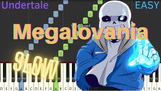 MEGALOVANIA  Undertale OST SLOW Easy Piano Tutorial for Beginners [upl. by Ramberg]