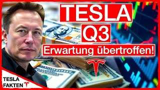 TESLA Q3 Starke Zahlen Tesla überrascht Wallstreet mit positivem Auslick TSLA Robotaxi FSD [upl. by Acilejna]