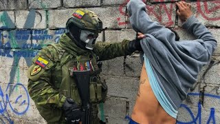 Ecuador Soldiers frisk man amid search operation over gang violence  AFP [upl. by Polivy]