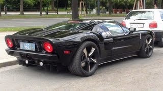 Ford GT  Start Up amp Driving away in Vienna  Mercedes SLS [upl. by Acinej]