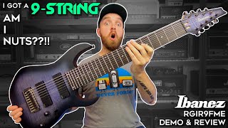 My First 9String Guitar Ibanez RGIR9FME Demo amp Review [upl. by Llij]