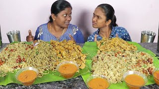 Noodles vs Kothu Parotta VS Chicken Rice Eating Challenge in Tamil Foodies Divya Vs Anushya [upl. by Munson820]