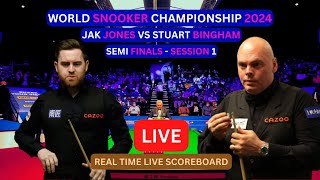 Jak Jones Vs Stuart Bingham LIVE Score UPDATE 2024 World Snooker Championship Semi Finals Session 1 [upl. by Annodahs478]