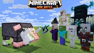 Zoglin With Netherite Armor vs All Minecraft Mobs in minecraft battle  Zoglin Netherite vs Warden [upl. by Reta]