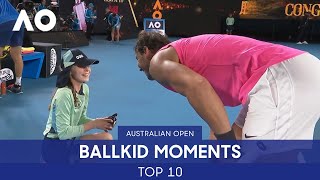 Top 10 Ballkid Moments Ever  Australian Open [upl. by Ecirtnuahs]