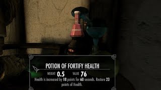 Skyrim  How To Make Fortify amp Restore Health Potion [upl. by Bueschel]