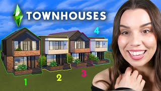 I built 4 Townhouses For Rent in The Sims 4 [upl. by Voss]