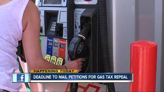 Deadline to mail petitions for gas tax repeal [upl. by Atineb291]