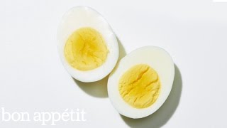 3 Steps to Perfect HardBoiled Eggs  Bon Appetit [upl. by Yatnuahs]