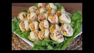 batbout farcie recette marocains  بطبوط معمر بالدجاج والجبن لذيييذ [upl. by Beitris]