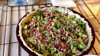 Tarte brocoli lardons raclette avant cuisson [upl. by Tonya]