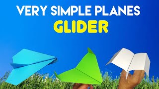 3 very simple glider planes  How to make a paper airplane  BEST Paper Airplane [upl. by Ahsayn]