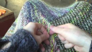 Marled Magic Shawl  Weaving in Ends amp Braid [upl. by Carrew]