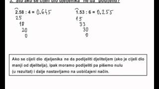 Dijeljenje decimalnog broja prirodnim brojem [upl. by Thordis]