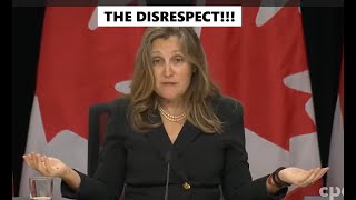 Chrystia Freeland Claims That Conservatives Are Disrespecting Canadians By Holding Them to Account [upl. by Megargee400]