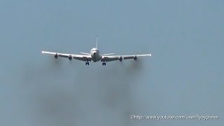 Israel Air Force B707 272 Landing  Hamburg Airport [upl. by Nytsua305]