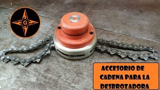 ACCESORIO DE CADENA PARA LA DESBROZADORA CHAIN Trimmer Head  REVIEW AND TEST GINESSOT [upl. by Sosthena707]