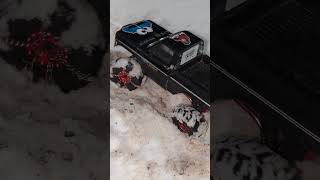 I rigged up some snow chains for the DJ Crawlers traxxas trx4m rcfun snowrunner [upl. by Yahsel]