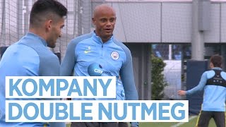 VINCENT KOMPANY DOUBLE NUTMEG Manchester Derby Training [upl. by Dmitri]