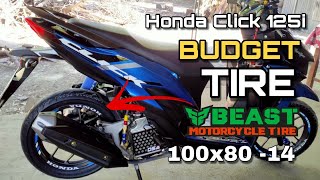 Budget Tire BEAST TIRE 100x80  Je motovlog  Honda Click 125i [upl. by Bork962]