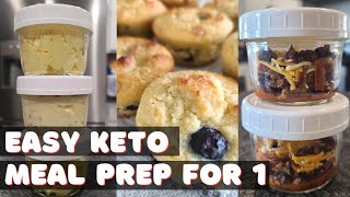 Easy Keto Meal Prep For 1 Breakfast  Lunch  Dinner  Dessert [upl. by Eanore]