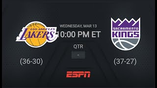 Los Angeles Lakers  Sacramento Kings  NBA on ESPN Live Scoreboards [upl. by Arlo315]