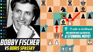 Fischer VS Boris Spassky Bobby Fischer is Insane  2 Brilliant Moves and Pawn Promotion [upl. by Ahsinauq475]