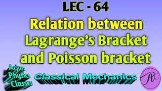 ll Relation Between Lagranges Bracket and Poisson Bracket ll with Notes [upl. by Edrea]