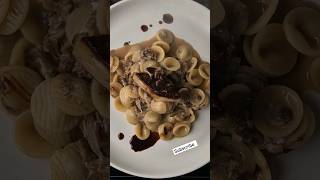 Duck confit orchiette  Foie gras  date  balsamic greets from thailand eating pasta [upl. by Atinej912]