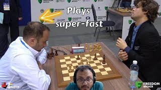 No time for Magnus to think  Giga Quparadze vs Carlsen  Commentary by Sagar  World Rapid 2022 [upl. by Anilev]