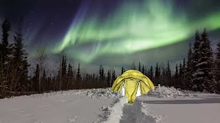 Hot Tent Camping in Alaska surrounded by wolves [upl. by Sollows]