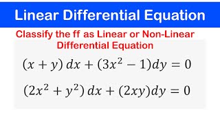 🔵03  Linear and NonLinear Differential Equations Solved Examples [upl. by Ossy206]