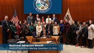 Board of Supervisors recognize November as National Adoption Month [upl. by Notlih]