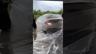 Covering car in water 🚘🚙shorts shortvideo car flood funny ideas art ytshorts trending [upl. by Nal957]