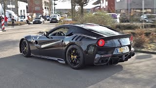 Ferrari F12 TDF with Novitec Straight Pipes Exhaust Revs Accelerations Drag Racing [upl. by Christina]