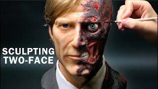 TwoFace Sculpture Timelapse  The Dark Knight [upl. by Diahann427]