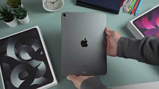 iPad Air 5 Unboxing Space Grey  Accessories  ✨aesthetic chill [upl. by Kirat]